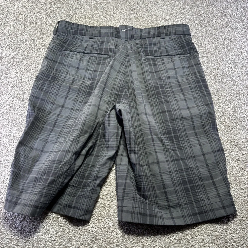 Nike Golf Shorts Mens‎ 32 Gray Plaid Dri-FIT Tour Performance Lightweight
